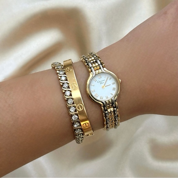 AUTHENTIC VINTAGE DIOR TWO-TONED WATCH - Picture 1 of 10